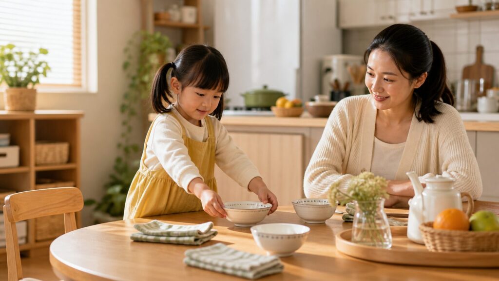 让孩子做点小家务，是很好的早教